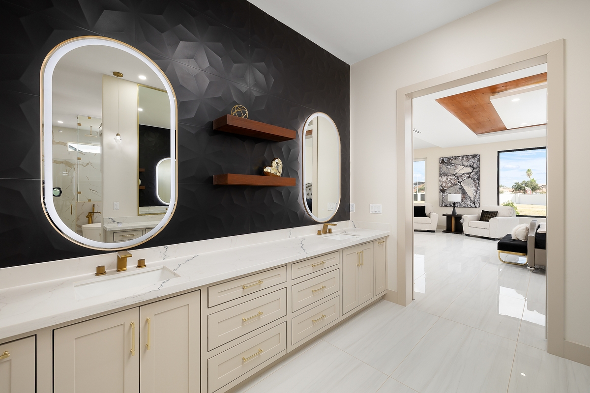 Primary bathroom double vanity