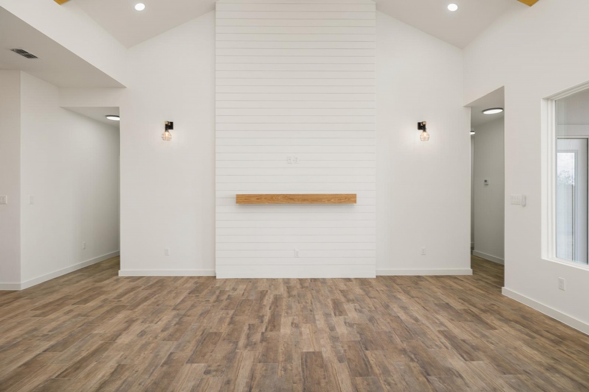 Living room shiplap wall